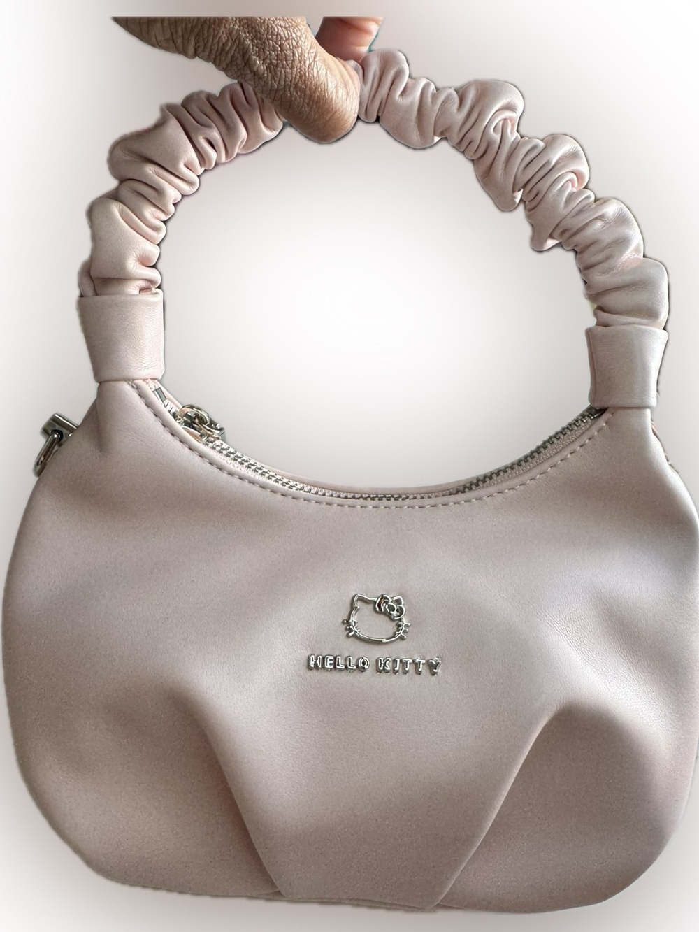 Hello Kitty Blush Pink Ruched Handle Mini Shoulder Bag
